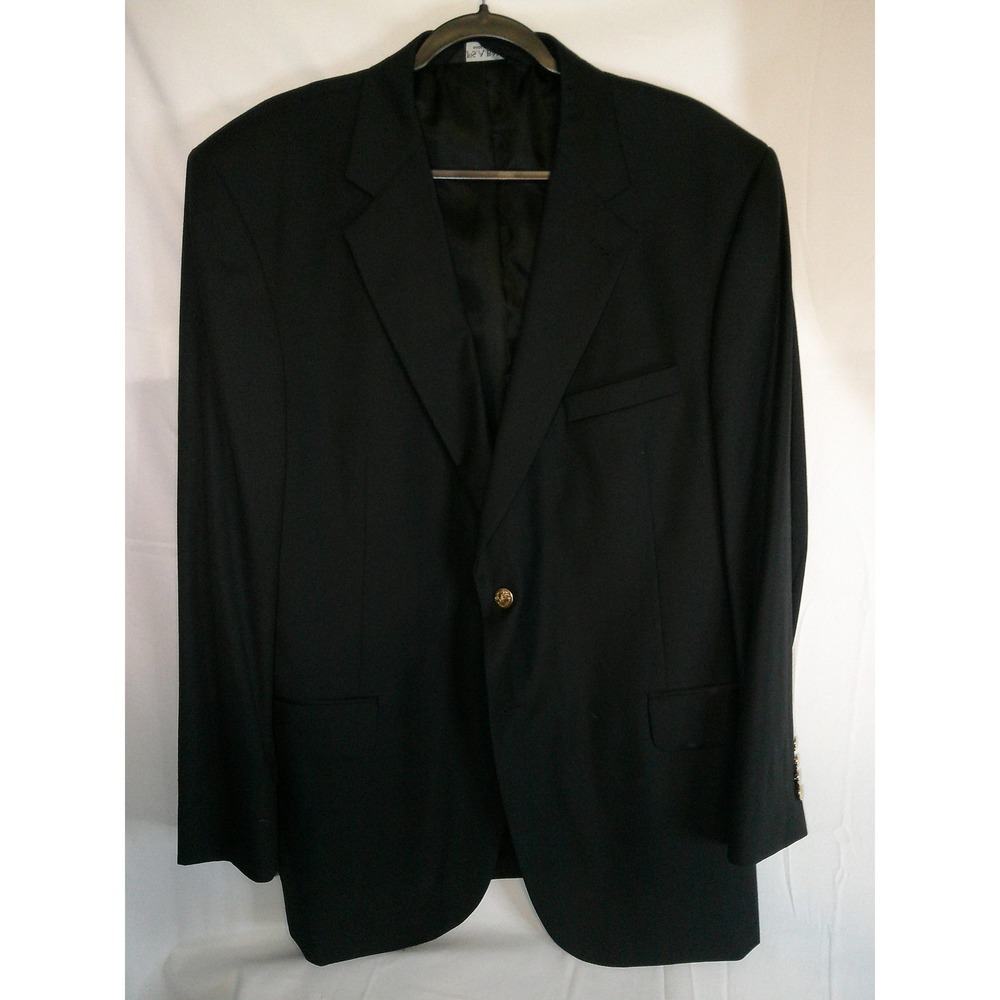 Jos A Bank Signature Collection Black Wool‎ Blazer Mens 46 Regular